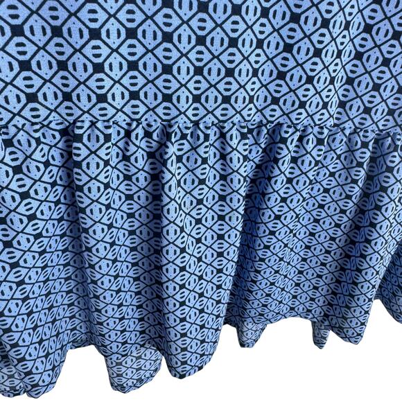 Banana Republic Blue Diamond Short Sleeve Peplum Blouse Medium - Picture 3 of 7